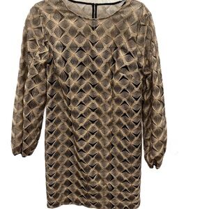 Elegant Gold Patterned Women's Dress- Trina Turk